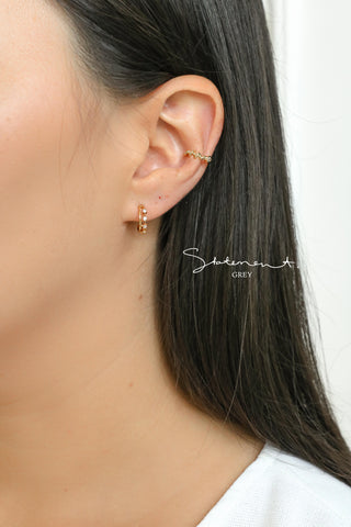 Theo Beaded Huggie Earrings