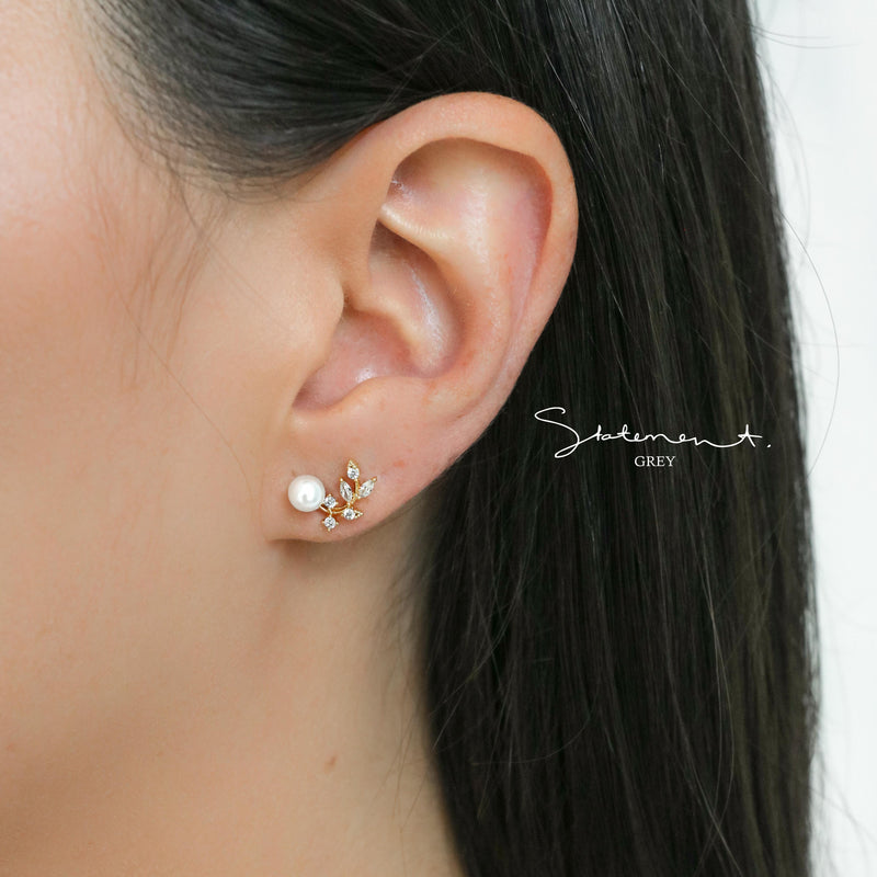 Crystal Leaf Earrings