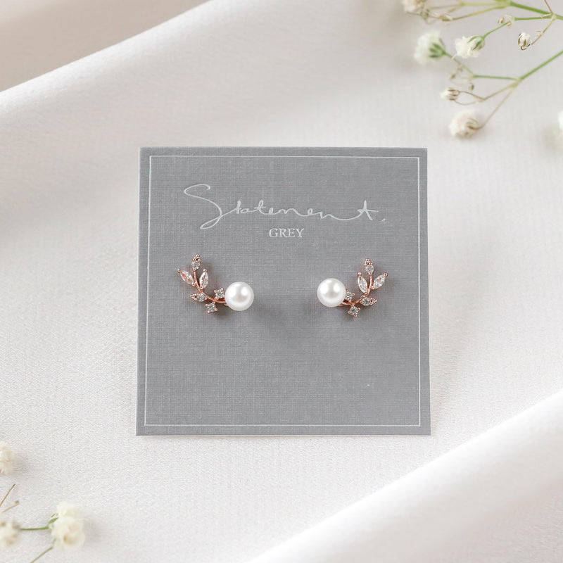 Crystal Leaf Earrings