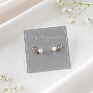 Crystal Leaf Earrings