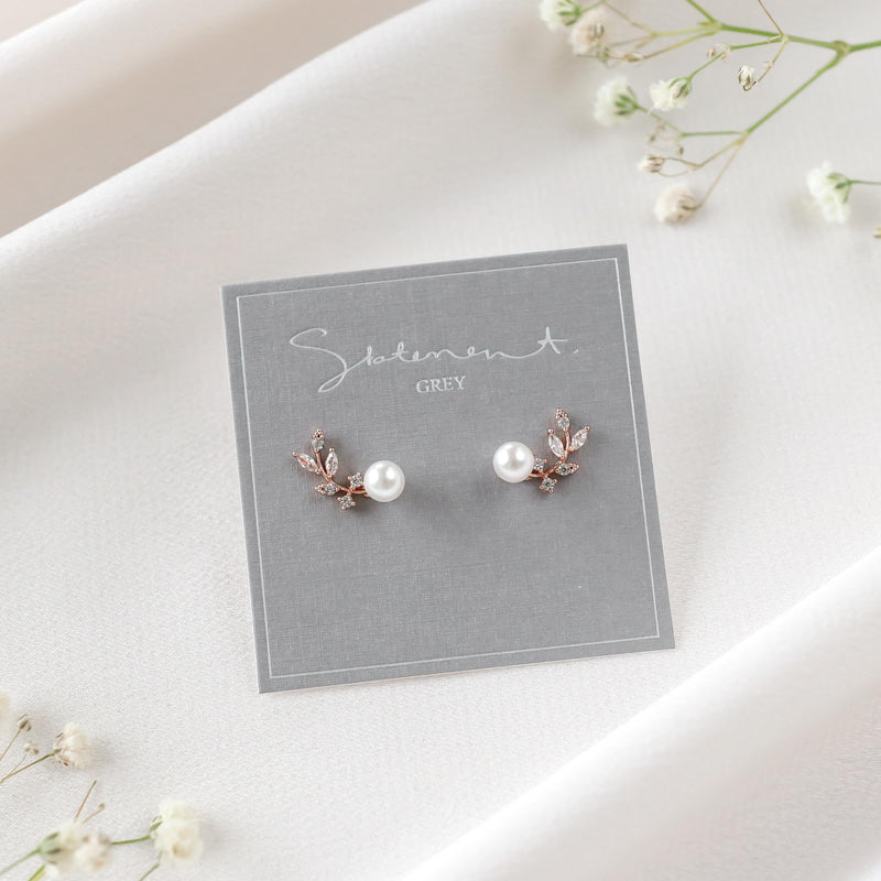 Crystal Leaf Earrings