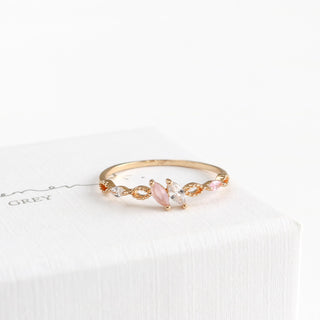 Coral Pink Crystal Ring