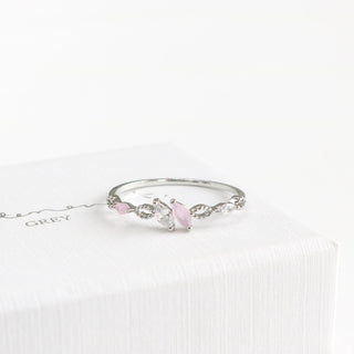 Coral Pink Crystal Ring