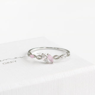 Coral Pink Crystal Ring