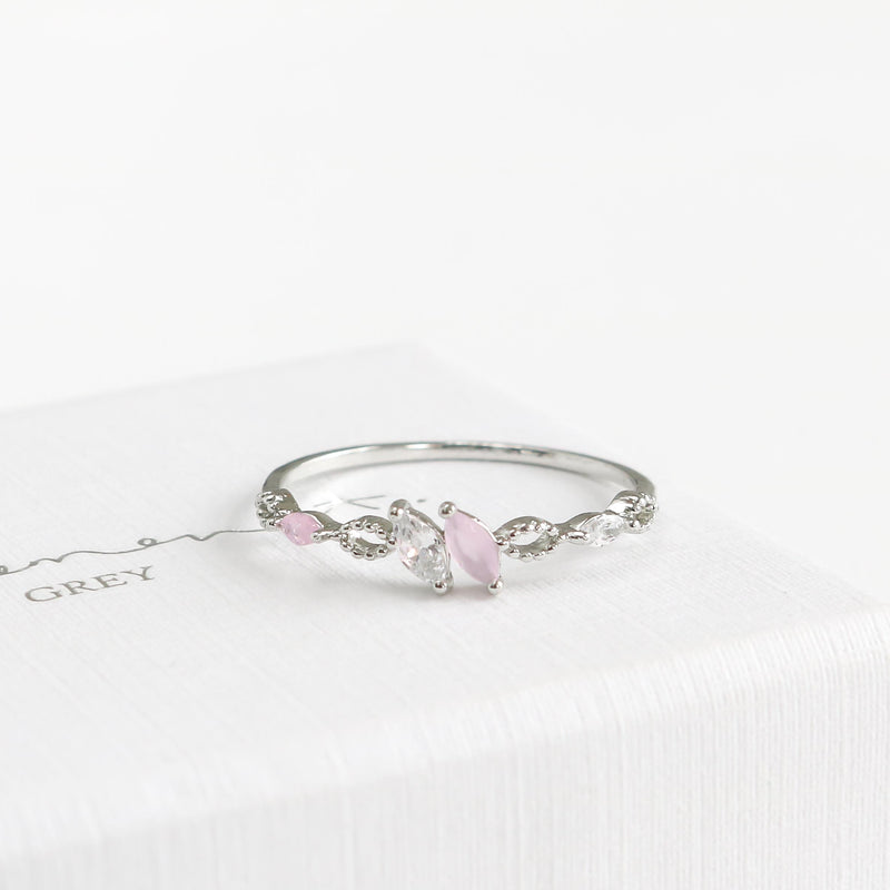 Coral Pink Crystal Ring