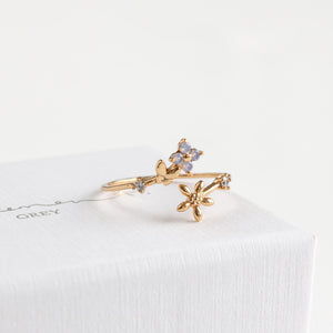 Daisy Butterfly Blossom Ring
