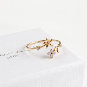 Daisy Butterfly Blossom Ring