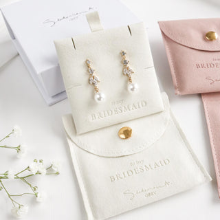 Mariella Crystal Pearl Drop Earrings with Gift Pouch