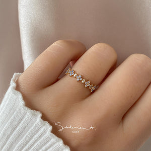 Sweet Pea Blossom Half Eternity Ring