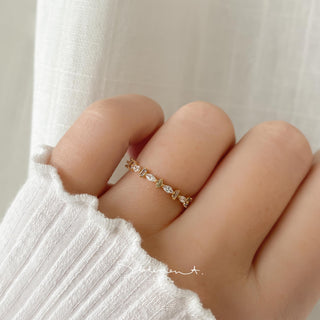 Colourful Baguette Marquise Half Eternity Ring