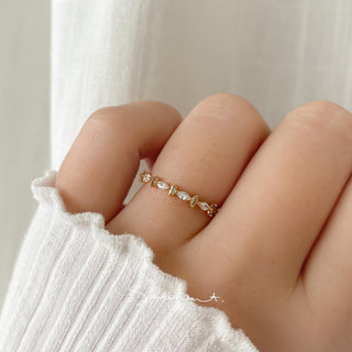 Colourful Baguette Marquise Half Eternity Ring