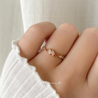 Coral Pink Crystal Ring