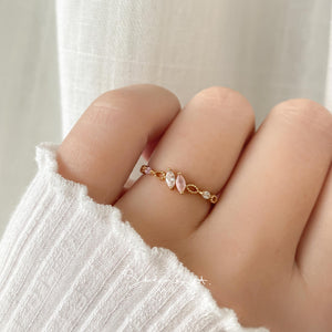 Coral Pink Crystal Ring