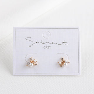 Dewdrop Sprig Pearl Earrings