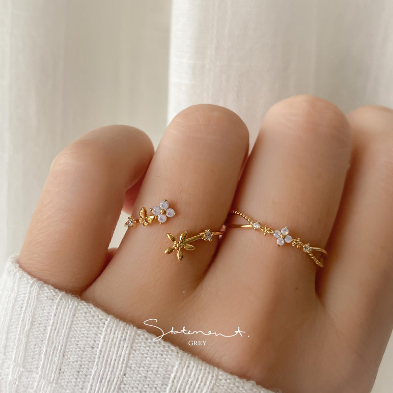 Daisy Butterfly Blossom Ring