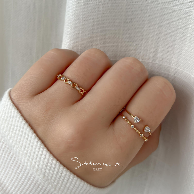 Double Heart Crystal Ring