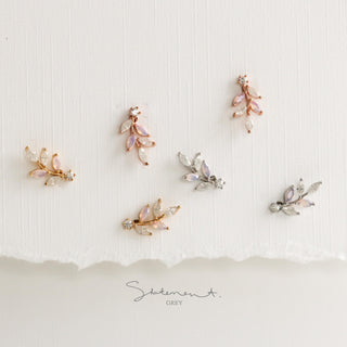 Rosy Leaf Branch Earrings