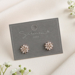 White Glow Petal Pearl Earrings