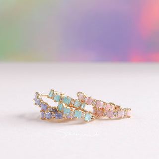 Candy Gem Huggie Earrings