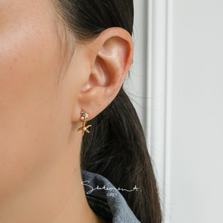 Seashell Starfish Pearl Earrings