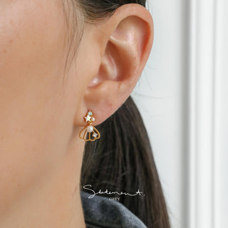 Seashell Starfish Pearl Earrings