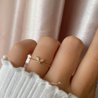 Violet Iridescent Butterfly Ring