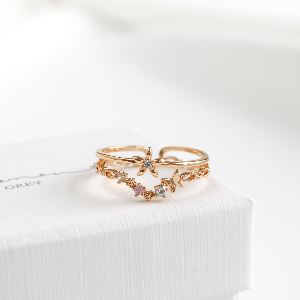 Annie Blossom Butterfly Ring