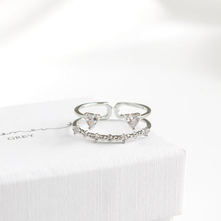 Double Heart Crystal Ring