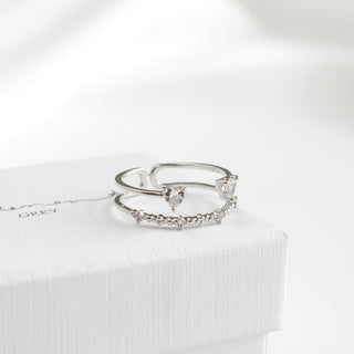Double Heart Crystal Ring