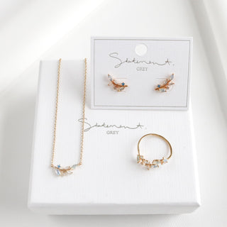 Bleu Set - Necklace, Ring, & Earrings