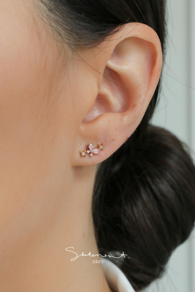 Rosie Pink Butterfly Earrings