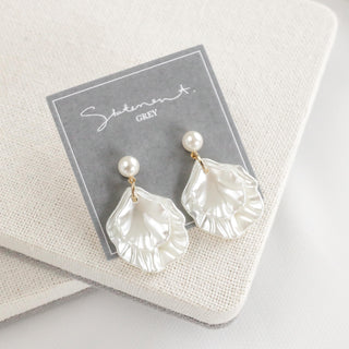 Pearl Petal Drop Earrings