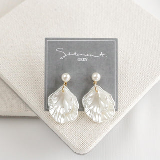 Pearl Petal Drop Earrings