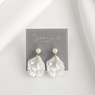Pearl Petal Drop Earrings