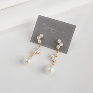 Pearl Cluster Drop Earrings