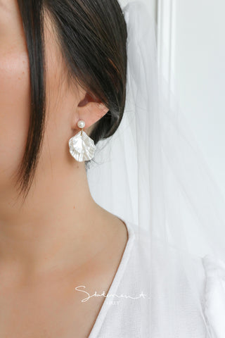 Pearl Petal Drop Earrings