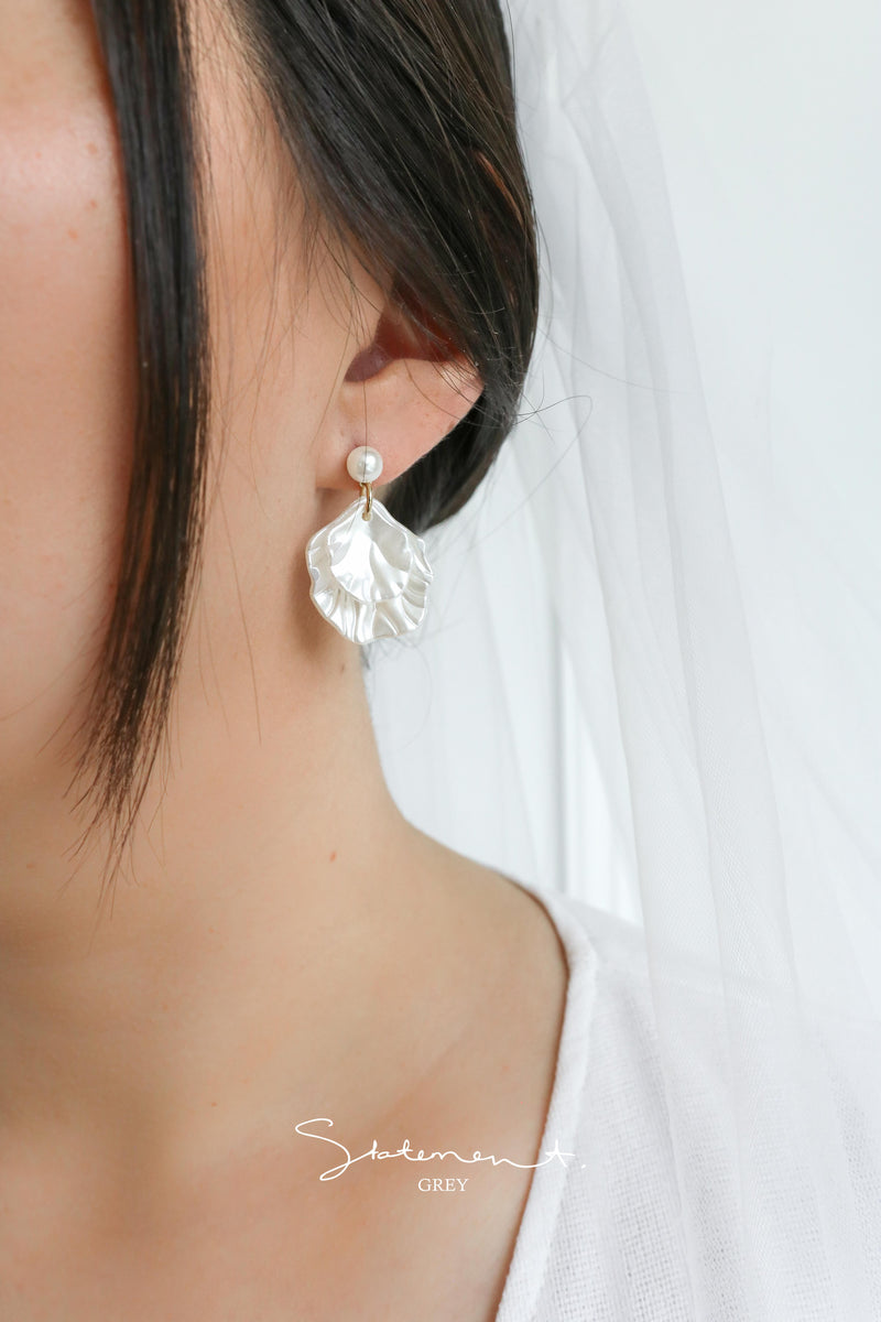 Pearl Petal Drop Earrings