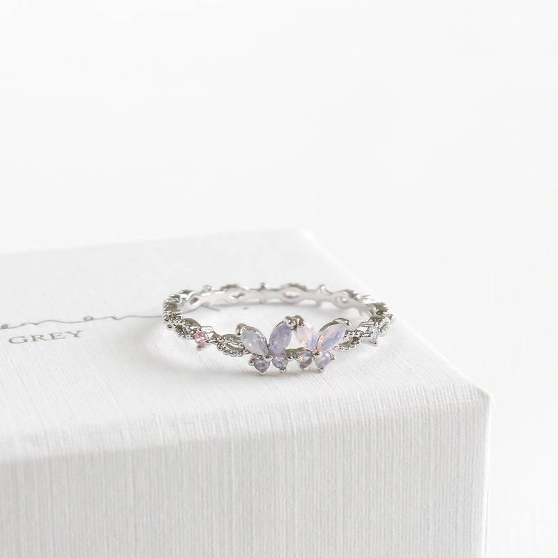 Lavender Pink Twin Butterfly Ring