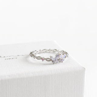 Lavender Pink Twin Butterfly Ring