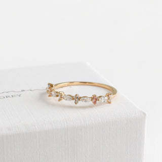 Colourful Baguette Marquise Half Eternity Ring