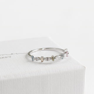 Colourful Baguette Marquise Half Eternity Ring