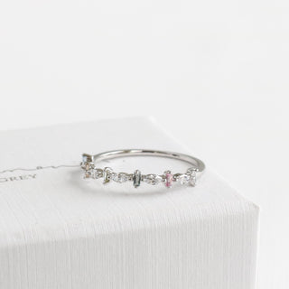 Colourful Baguette Marquise Half Eternity Ring