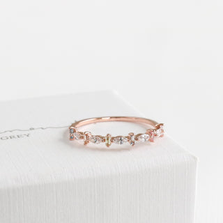 Colourful Baguette Marquise Half Eternity Ring