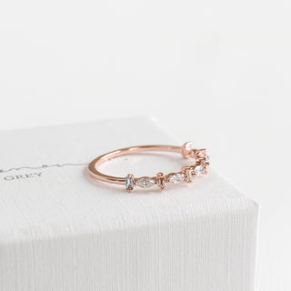 Colourful Baguette Marquise Half Eternity Ring