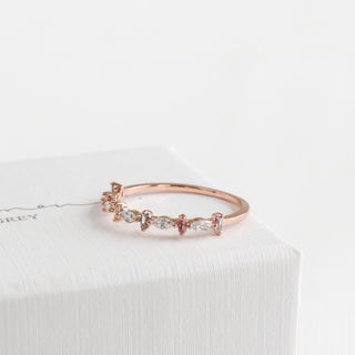 Colourful Baguette Marquise Half Eternity Ring