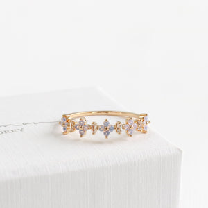 Sweet Pea Blossom Half Eternity Ring