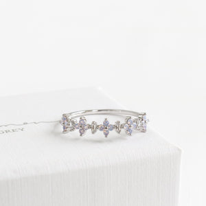 Sweet Pea Blossom Half Eternity Ring