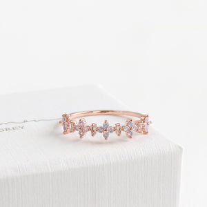 Sweet Pea Blossom Half Eternity Ring