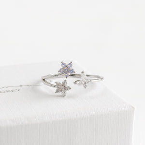 Double Blossom Butterfly Ring