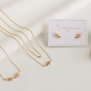 Rosy Leaf Branch Earrings